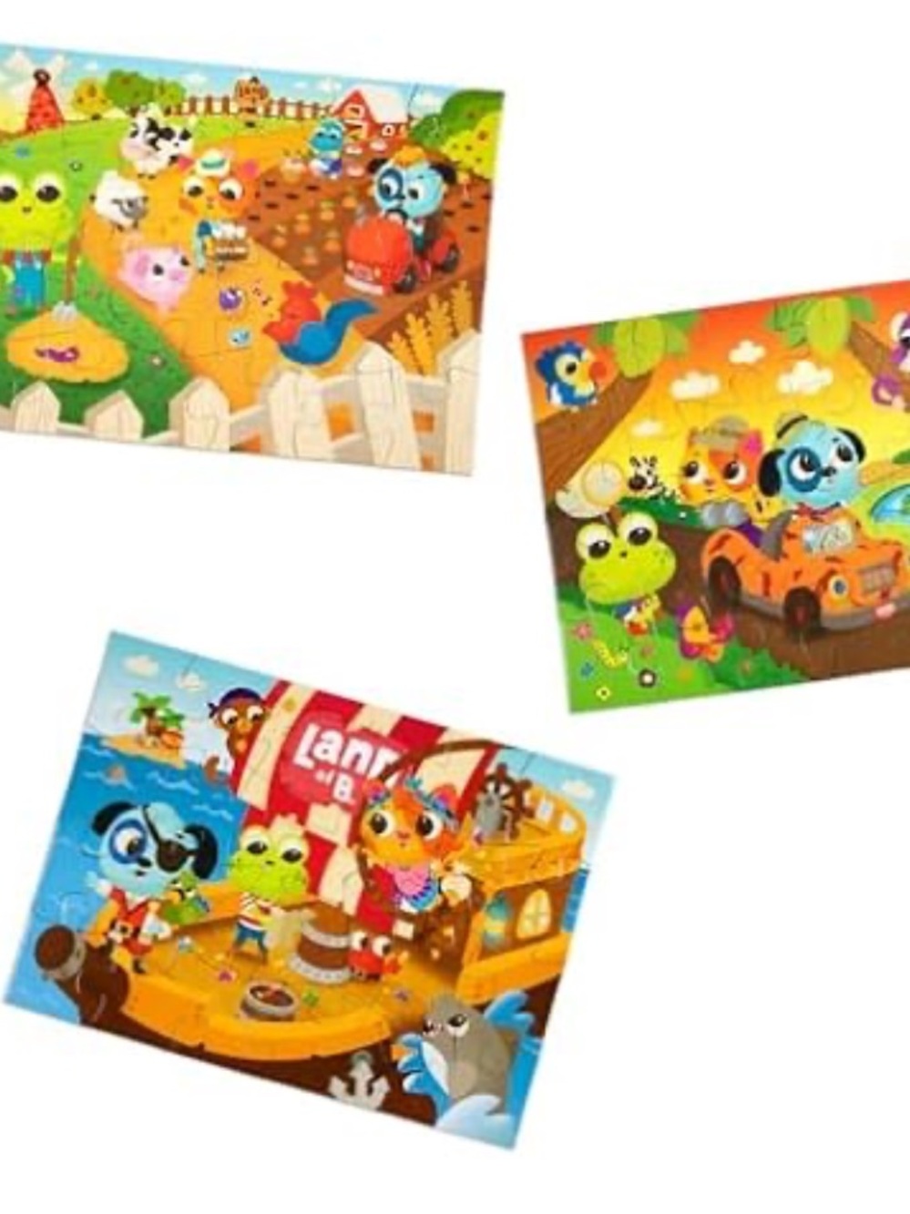 b.Toys Set Three Jigsaw Puzzles, 24 Piece, NEW